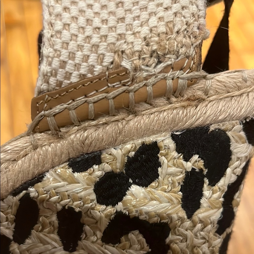 Vince Camuto Black and Cream Espadrille Wedges - Picture 7 of 9